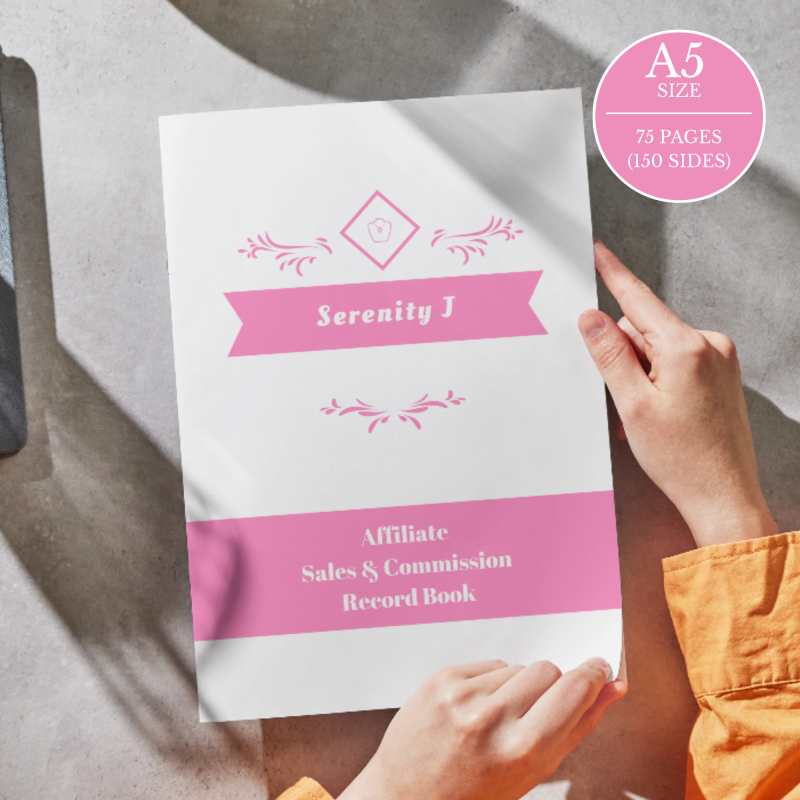 Serenity J Affiliates Sales & Commission Record Book